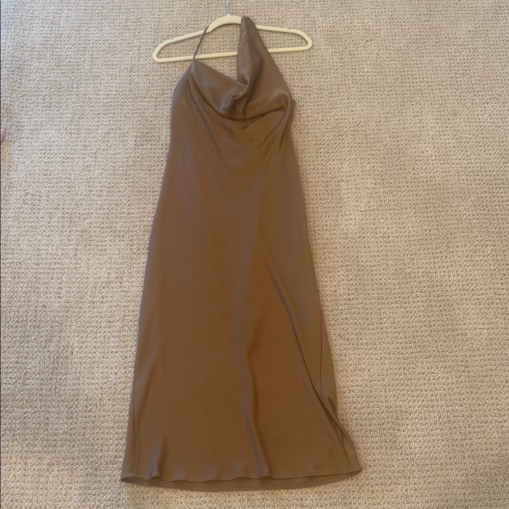 Zara Chic Brown Backless Dress